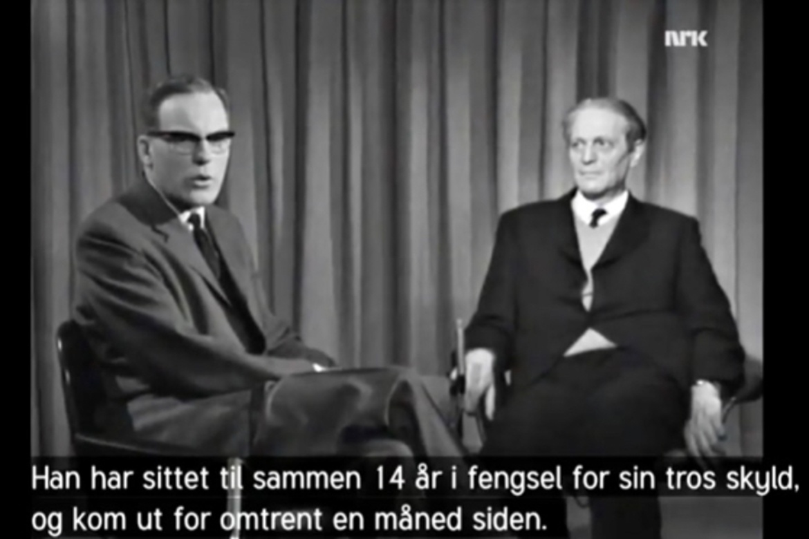 NRKs Sverre Tinnå intervjuer i januar 1966 Richard Wurmbrand.