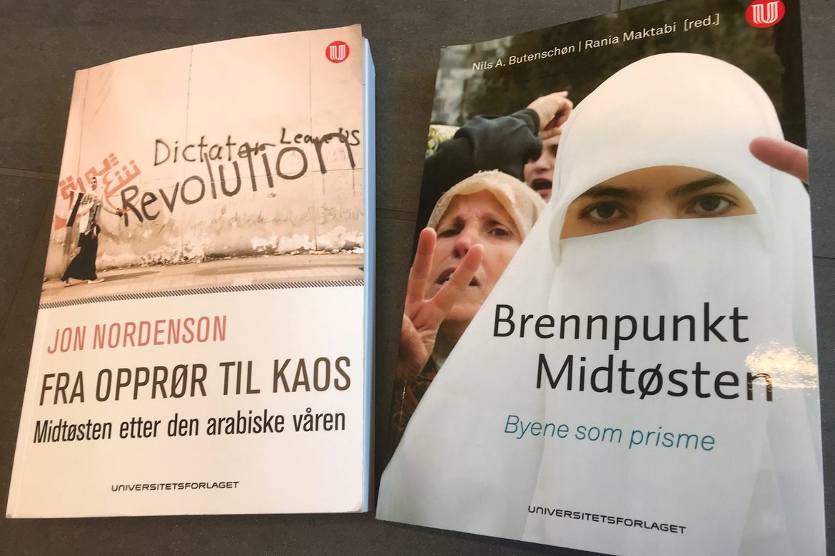 «Fra opprør til kaos. Midtøsten etter den arabiske våren» og «Brennpunkt Midtøsten. Byene som prisme» er begge gitt ut på Universitetsforlaget.