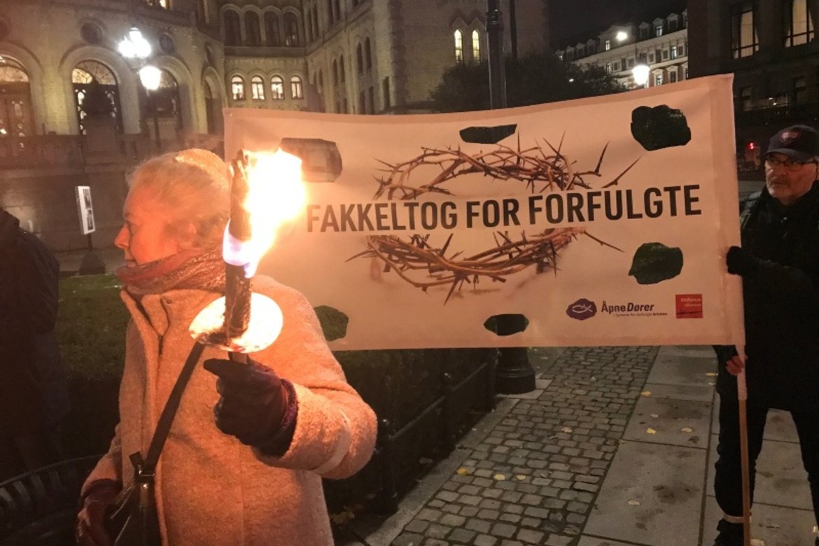 Fra fakkeltoget i Oslo i 2021.