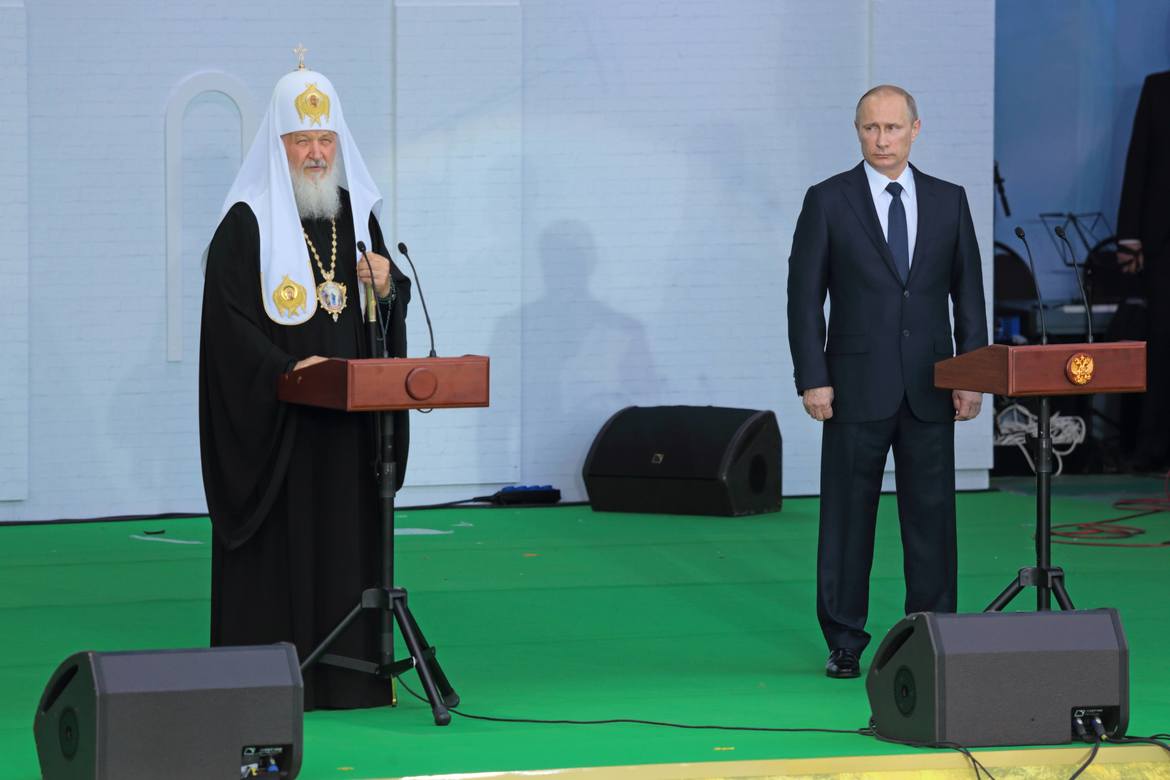 Vladimir Putin og patriark Kirill i 2014.