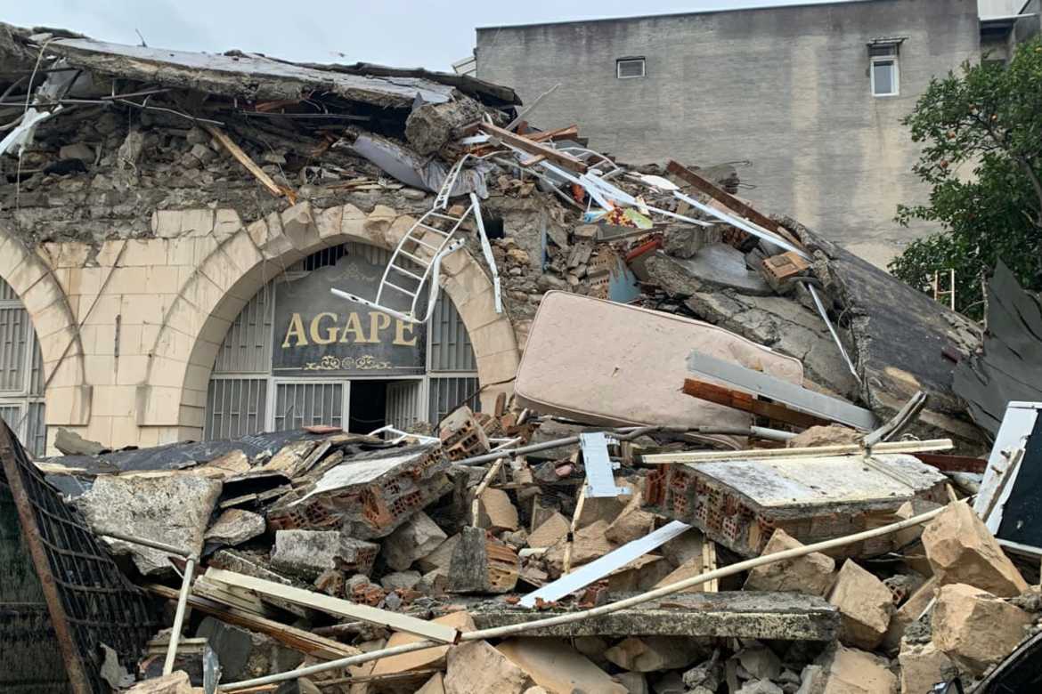 Kwanglim Methodist Church  i Antakya kollapsa. Dette var den protestantiske kyrkja i byen som var eit viktig senter i urkyrkja. Foto: Kwanglim Methodist Church/TEK/Stefanusalliansen