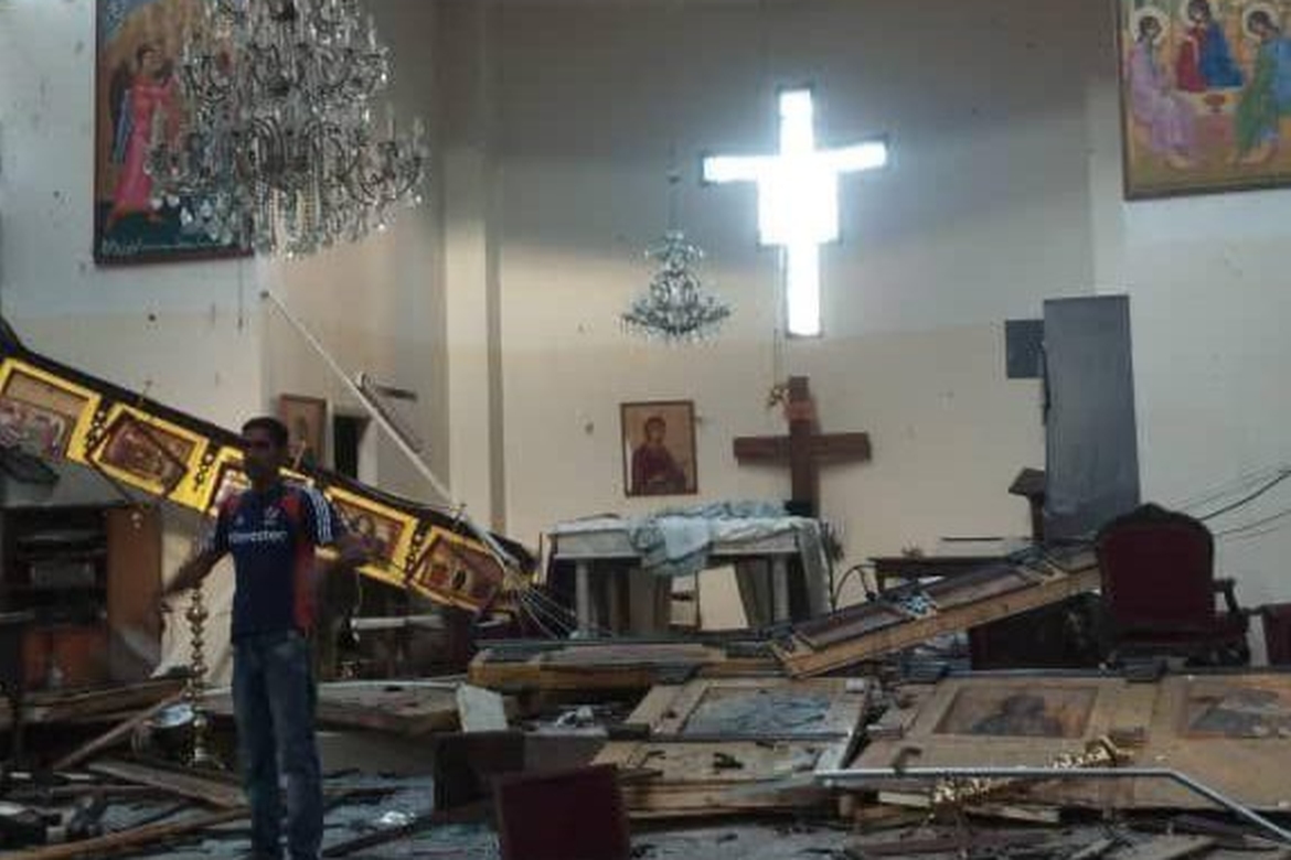 St Elias-kirken ble åsted for en selvmordsbomber som drepte minst 22.
