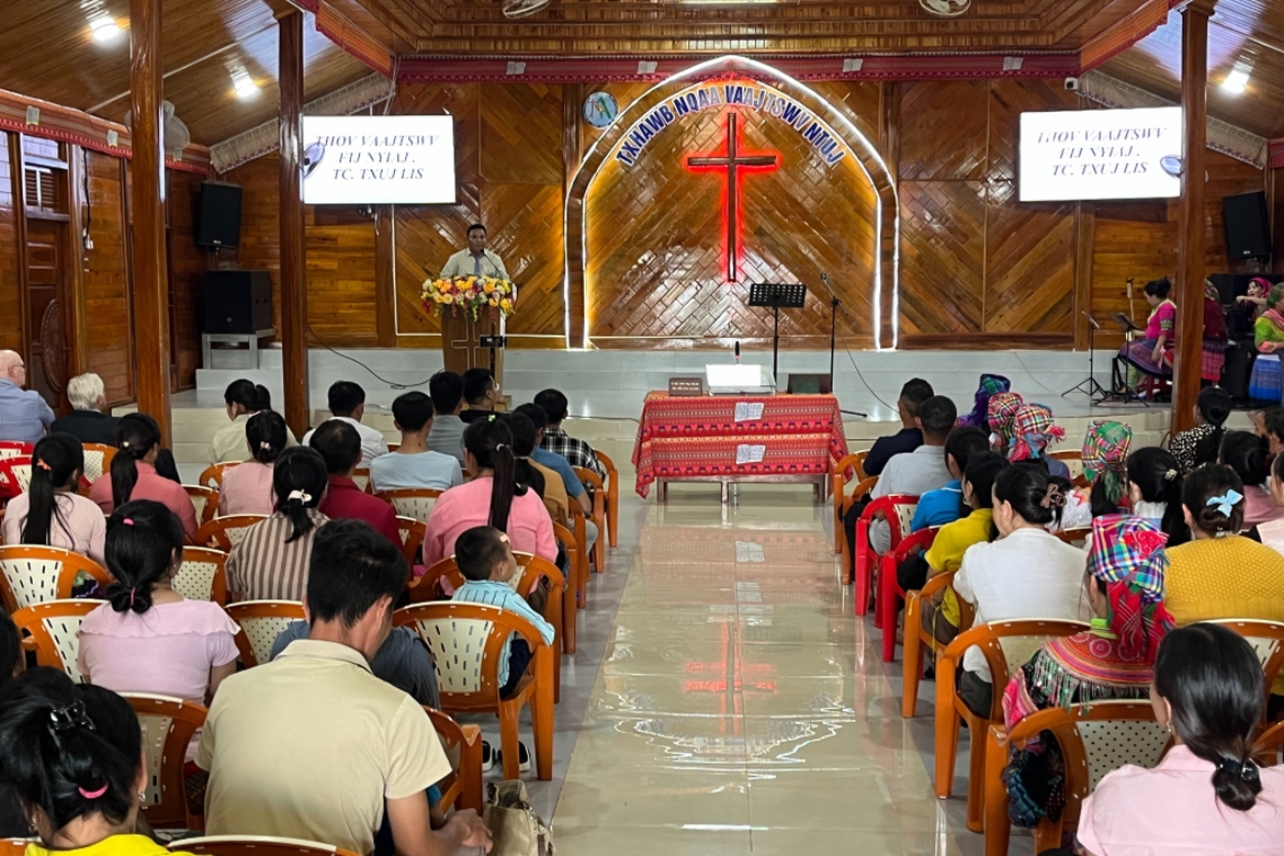 En kirke i en hmong-landsby på det senrale høglandet i Vietnam. Foto: Johannes Morken