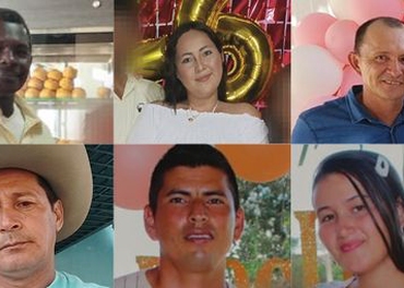 Fra venstre mot høyre: James Caicedo, Maryuri Hernández, Nixon Peñalosa, Carlos Valero, Isaíd Gómez & Maribel Silva.
