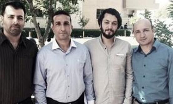 Fra venstre: Saheb Fadaie, pastor Youcef Nadarkhani, Yasser Mossayebzadeh og Mohammad Reza Omidi (foto: World Watch Monitor). 