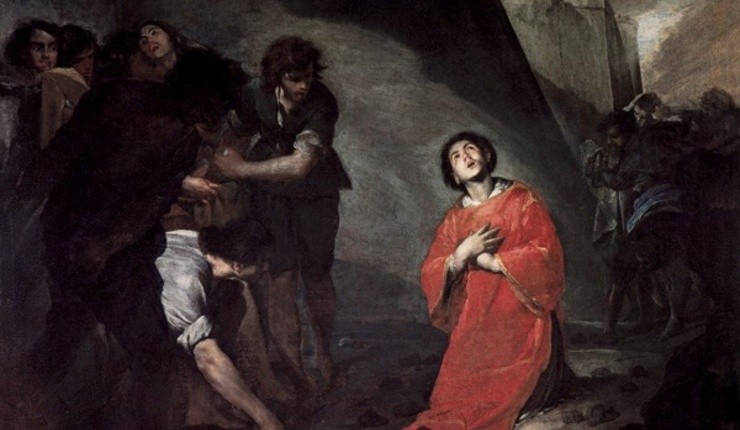 «St. Stefanus' martyrium». Maleri av Bernardo Cavallino.