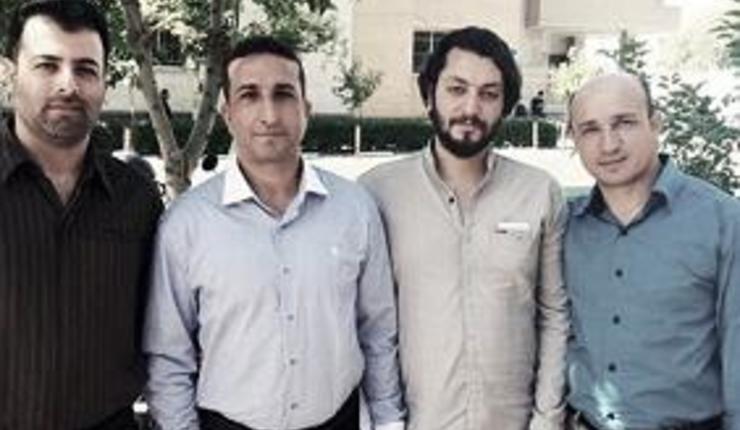 Fra venstre: Saheb Fadaie, pastor Youcef Nadarkhani, Yasser Mossayebzadeh og Mohammad Reza Omidi (foto: World Watch Monitor). 