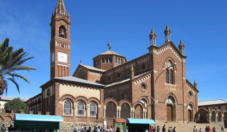 Foto: Katolsk katedral i Asmara. Flickr/David Stanley