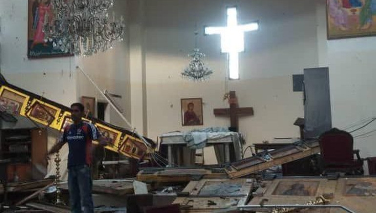 St Elias-kirken ble åsted for en selvmordsbomber som drepte minst 22.