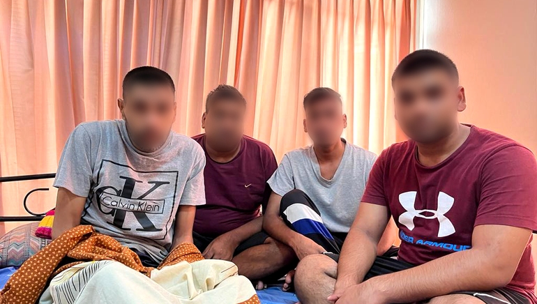 Stephan Masih (left), his brother Francis and nephews Daoud and Hamraz are not in prison, but share 215 square feet. They are refugees because of their Christian faith.